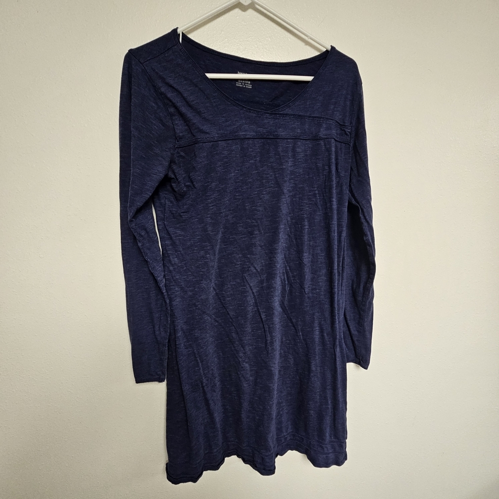 Horny Toad Dress Size M Navy Blue Organic Cotton Long Sleeve Crew Neck Pullover
